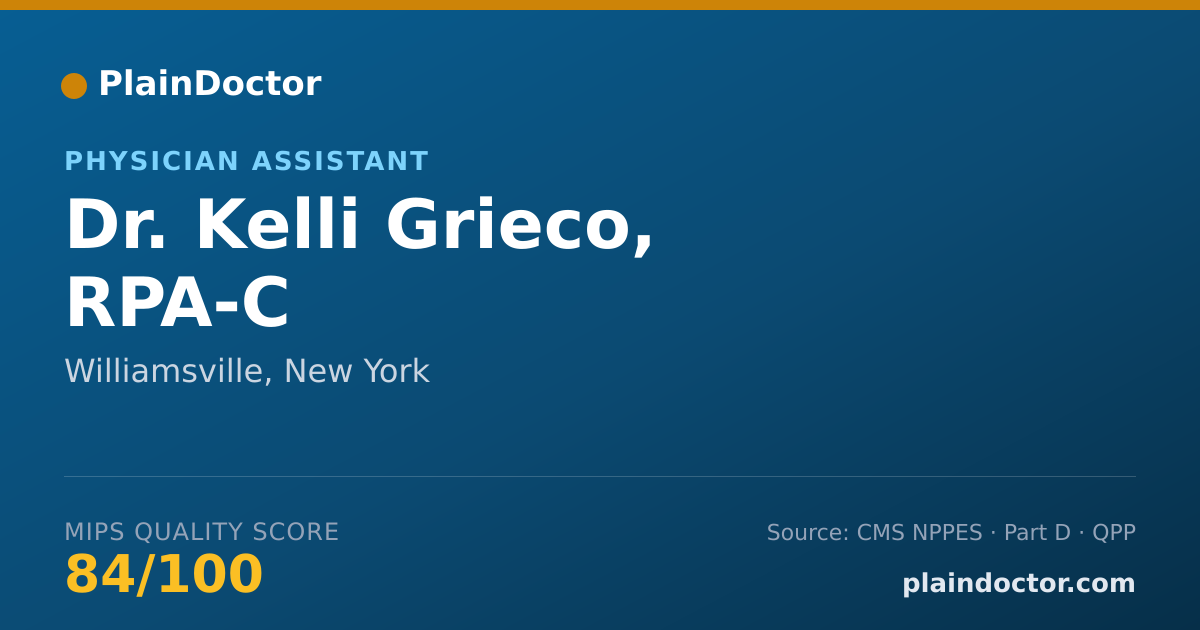 Shareable card for Kelli Grieco, RPA-C - Physician Assistant, Williamsville, NY