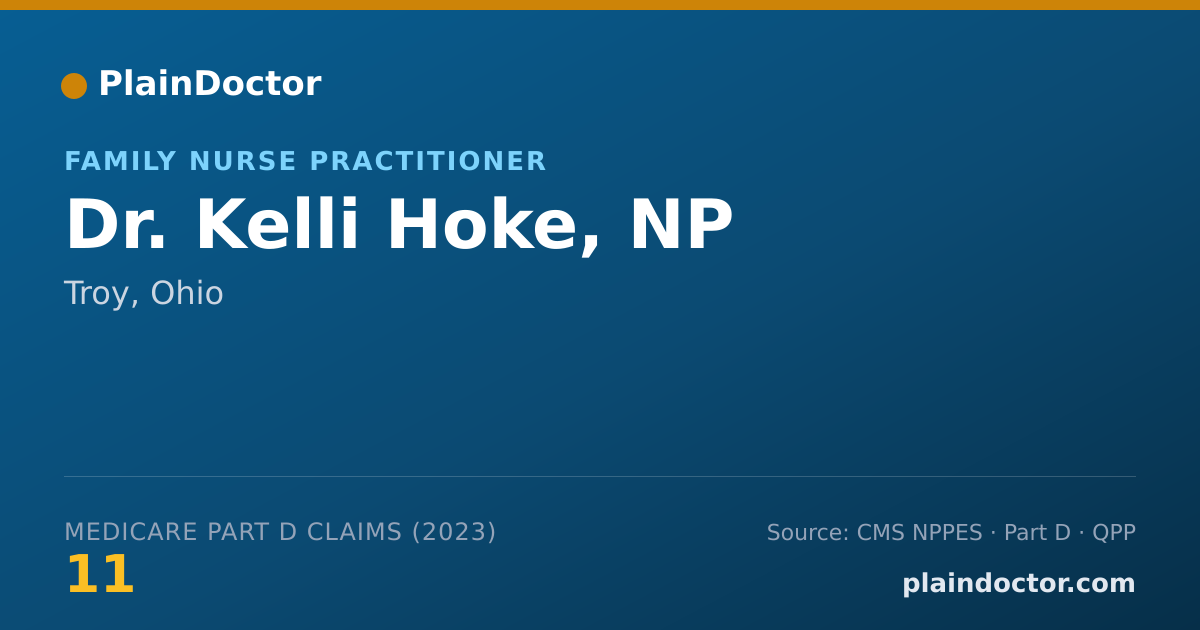 Shareable card for Kelli Hoke, NP - Family Nurse Practitioner, Troy, OH