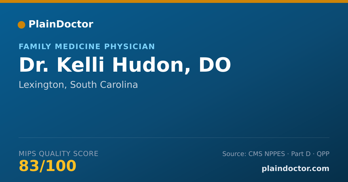 Shareable card for Kelli Hudon, DO - Family Medicine Physician, Lexington, SC