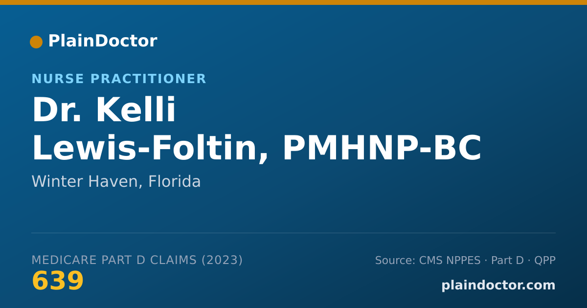 Shareable card for Kelli Lewis-Foltin, PMHNP-BC - Nurse Practitioner, Winter Haven, FL