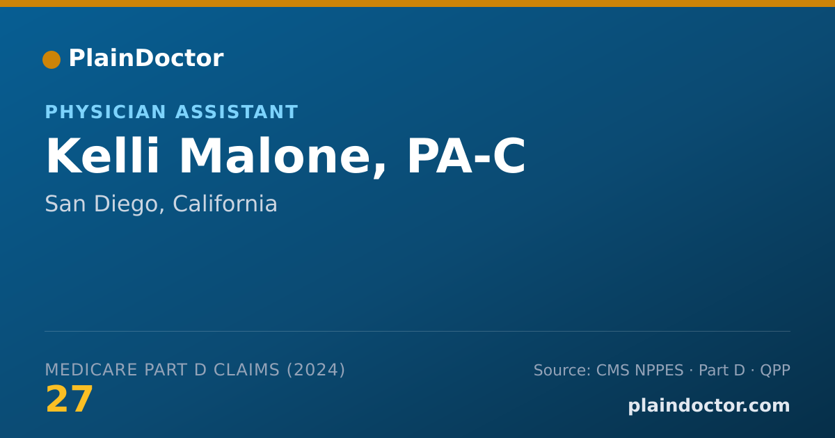 Shareable card for Kelli Malone, PA-C - Physician Assistant, San Diego, CA