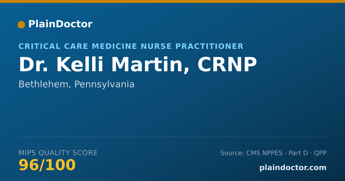 Shareable card for Kelli Martin, CRNP - Critical Care Medicine Nurse Practitioner, Bethlehem, PA