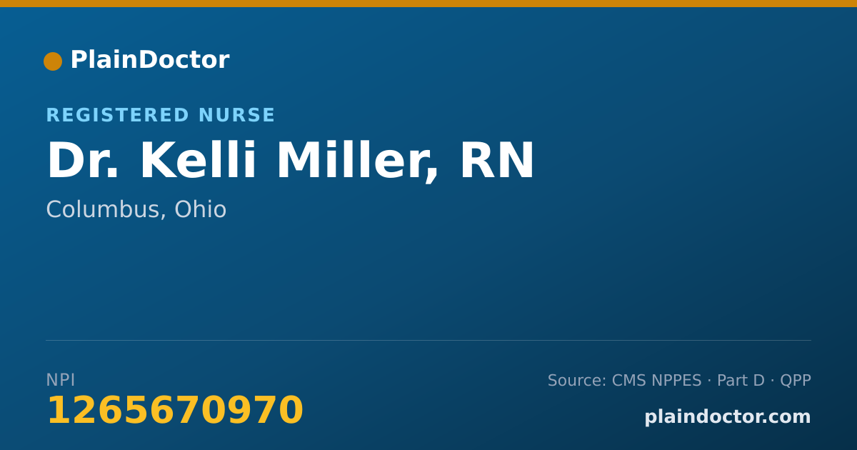 Shareable card for Kelli Miller, RN - Registered Nurse, Columbus, OH