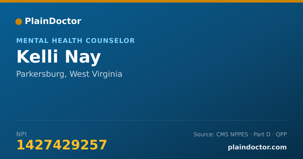 Shareable card for Kelli Nay - Mental Health Counselor, Parkersburg, WV