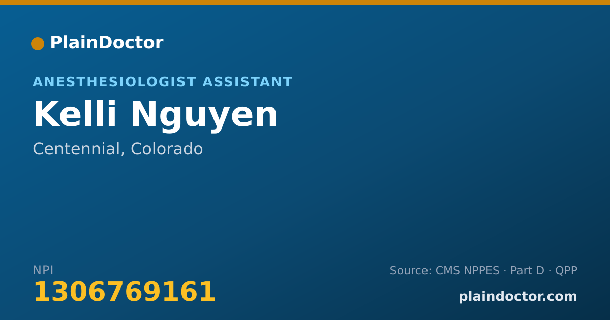 Shareable card for Kelli Nguyen - Anesthesiologist Assistant, Centennial, CO