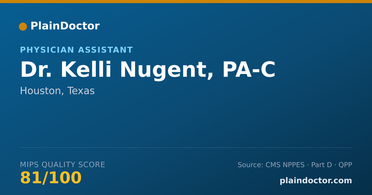 Shareable card for Kelli Nugent, PA-C - Physician Assistant, Houston, TX