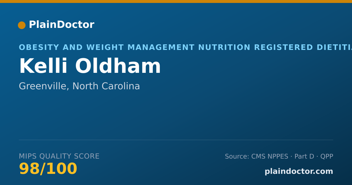 Shareable card for Kelli Oldham - Obesity and Weight Management Nutrition Registered Dietitian, Greenville, NC