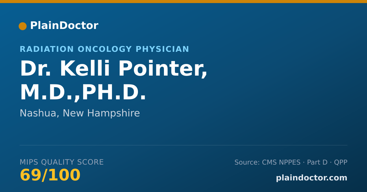 Shareable card for Kelli Pointer, M.D.,PH.D. - Radiation Oncology Physician, Nashua, NH