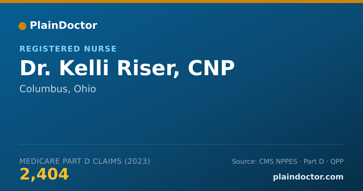 Shareable card for Kelli Riser, CNP - Registered Nurse, Columbus, OH