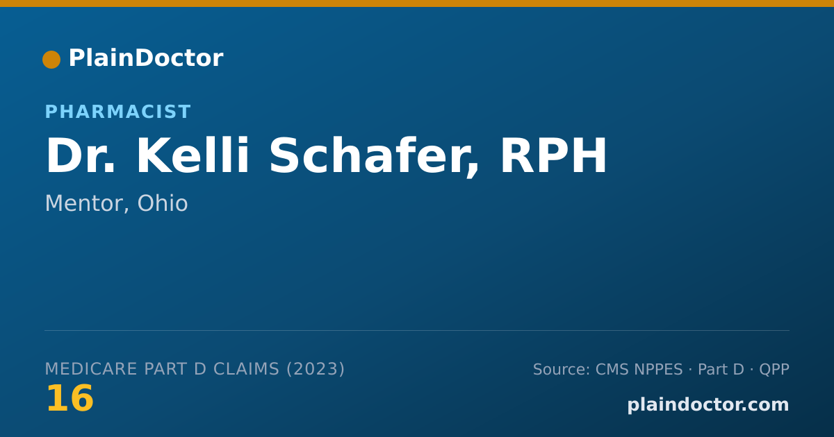 Shareable card for Kelli Schafer, RPH - Pharmacist, Mentor, OH