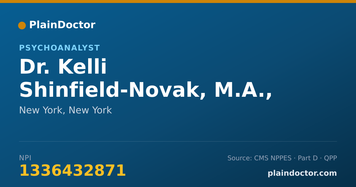 Shareable card for Kelli Shinfield-Novak, M.A., L.P. - Psychoanalyst, New York, NY