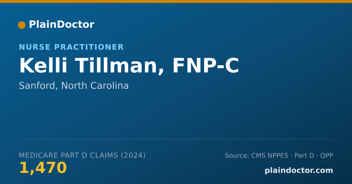 Shareable card for Kelli Tillman, FNP-C - Nurse Practitioner, Sanford, NC