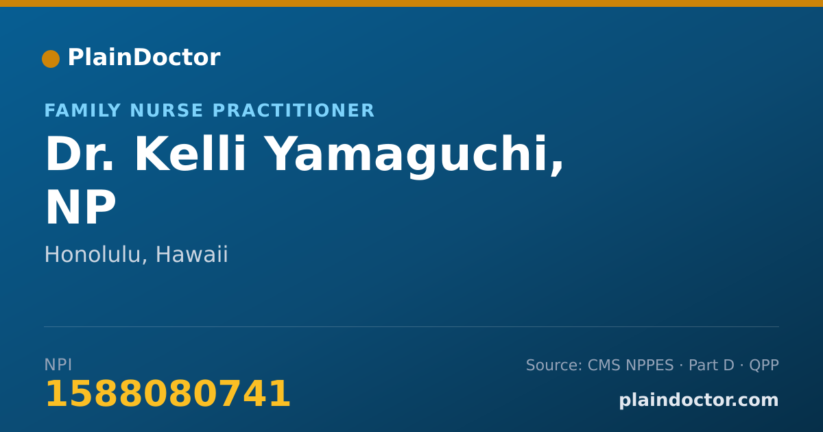 Shareable card for Kelli Yamaguchi, NP - Family Nurse Practitioner, Honolulu, HI