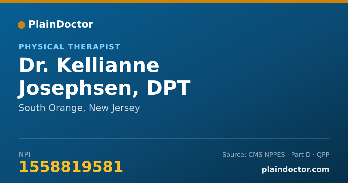 Shareable card for Kellianne Josephsen, DPT - Physical Therapist, South Orange, NJ