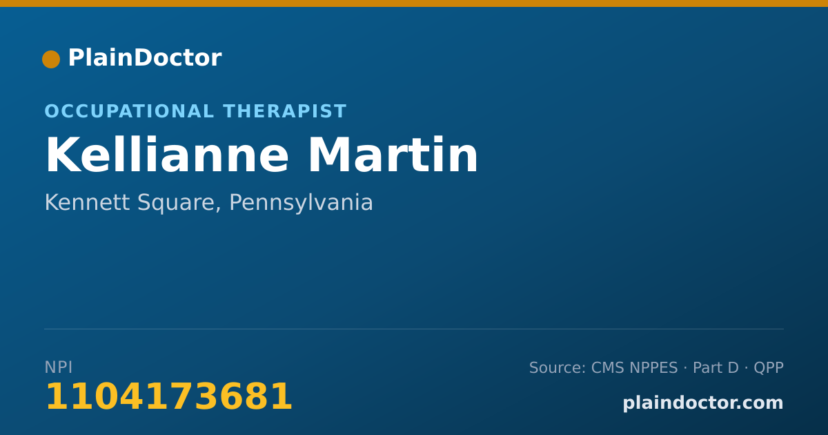 Shareable card for Kellianne Martin - Occupational Therapist, Kennett Square, PA