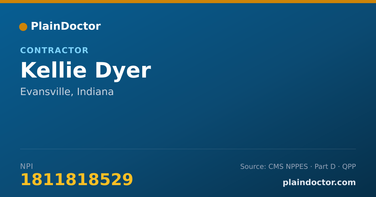 Shareable card for Kellie Dyer - Contractor, Evansville, IN