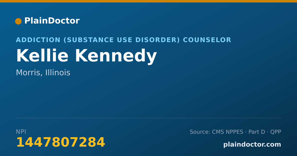 Shareable card for Kellie Kennedy - Addiction (Substance Use Disorder) Counselor, Morris, IL