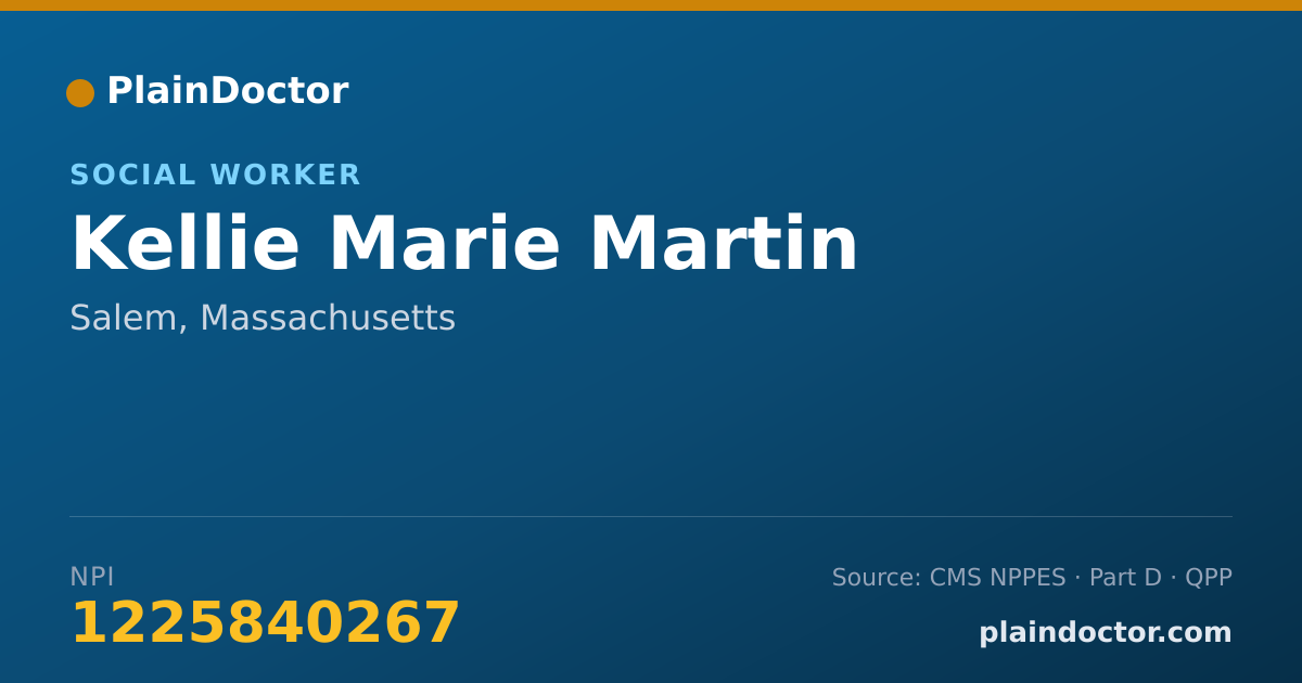 Shareable card for Kellie Marie Martin - Social Worker, Salem, MA