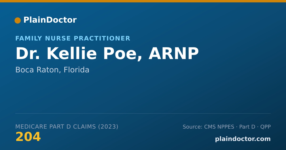 Shareable card for Kellie Poe, ARNP - Family Nurse Practitioner, Boca Raton, FL