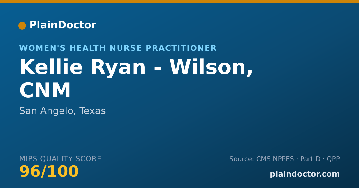 Shareable card for Kellie Ryan - Wilson, CNM - Women's Health Nurse Practitioner, San Angelo, TX