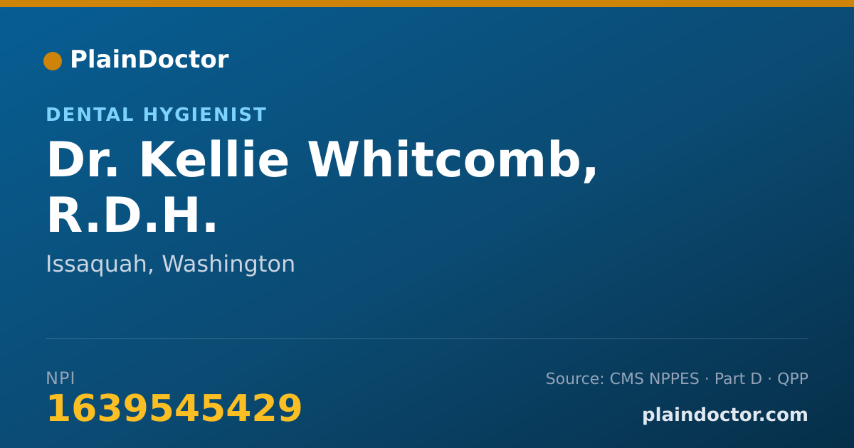Shareable card for Kellie Whitcomb, R.D.H. - Dental Hygienist, Issaquah, WA