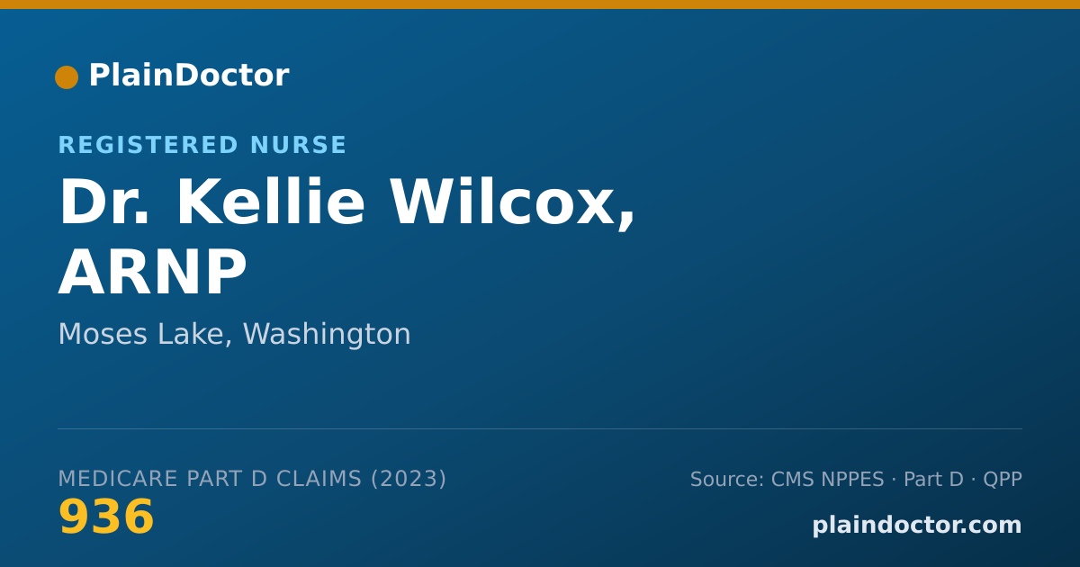 Shareable card for Kellie Wilcox, ARNP - Registered Nurse, Moses Lake, WA