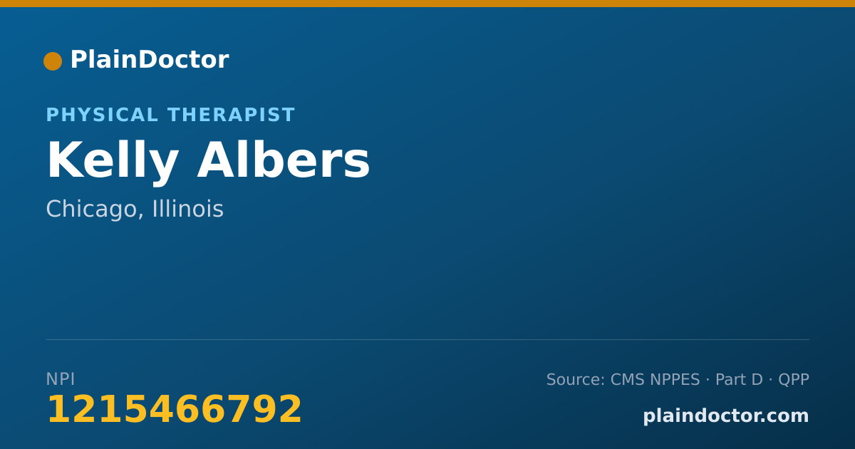 Shareable card for Kelly Albers - Physical Therapist, Chicago, IL