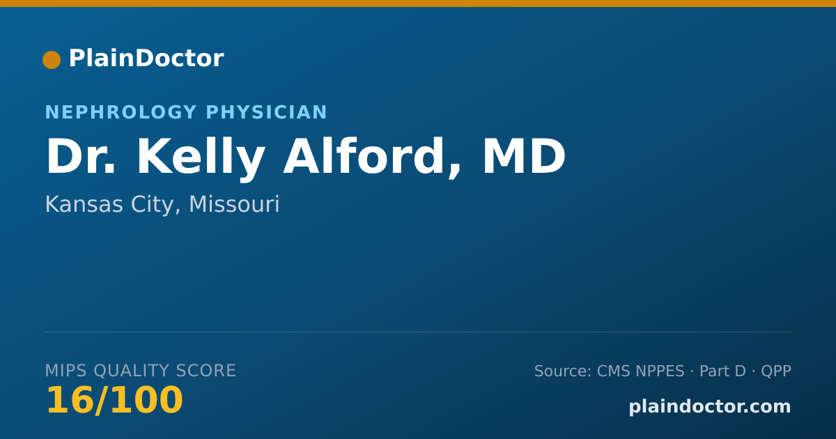 Shareable card for Kelly Alford, MD - Nephrology Physician, Kansas City, MO