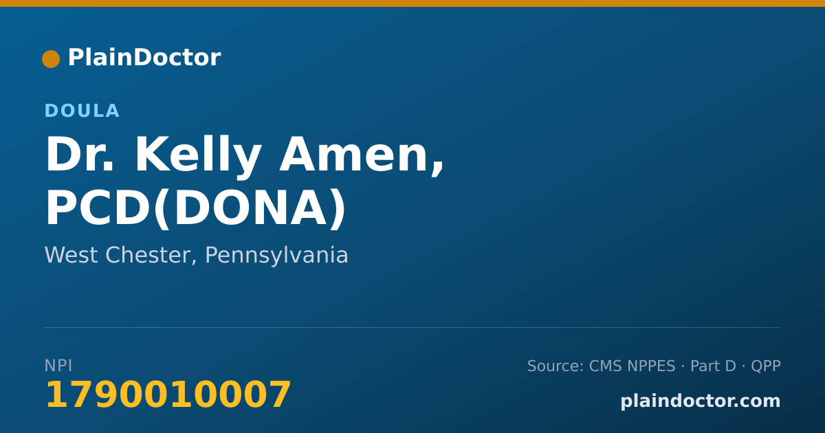 Shareable card for Kelly Amen, PCD(DONA) - Doula, West Chester, PA