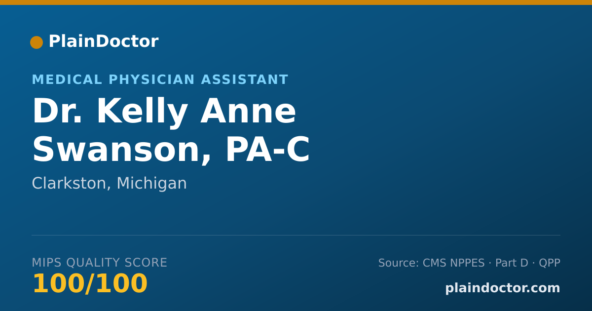 Shareable card for Kelly Anne Swanson, PA-C - Medical Physician Assistant, Clarkston, MI