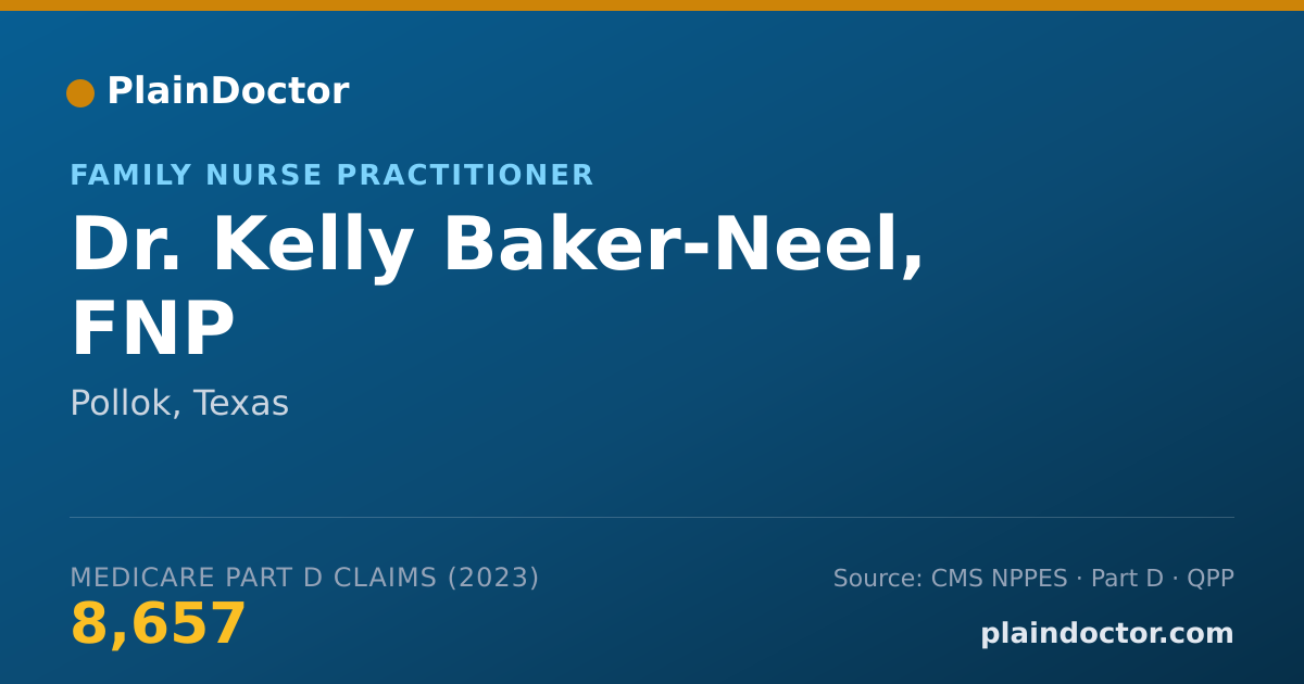 Shareable card for Kelly Baker-Neel, FNP - Family Nurse Practitioner, Pollok, TX