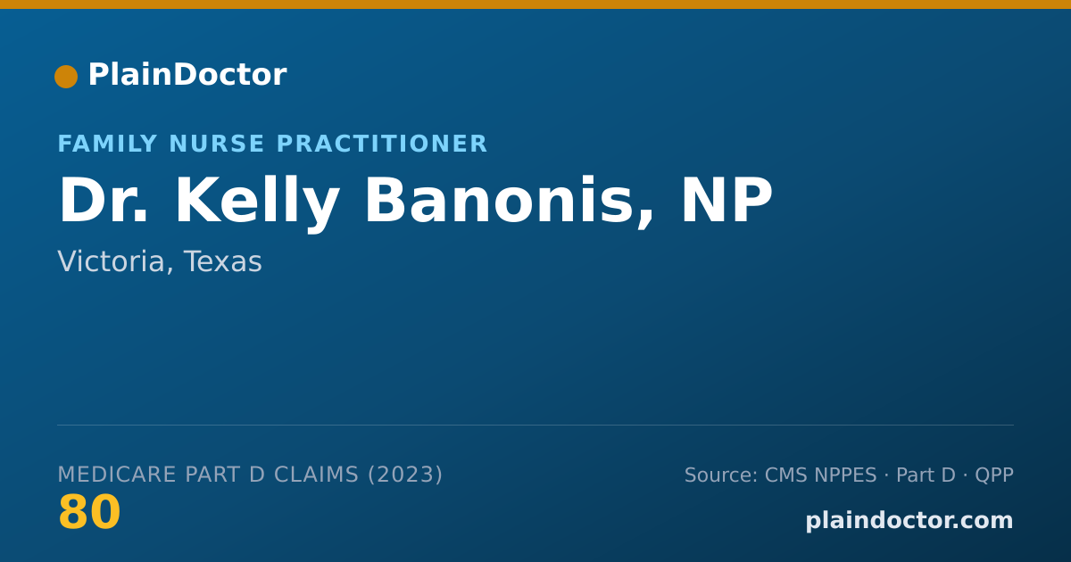 Shareable card for Kelly Banonis, NP - Family Nurse Practitioner, Victoria, TX