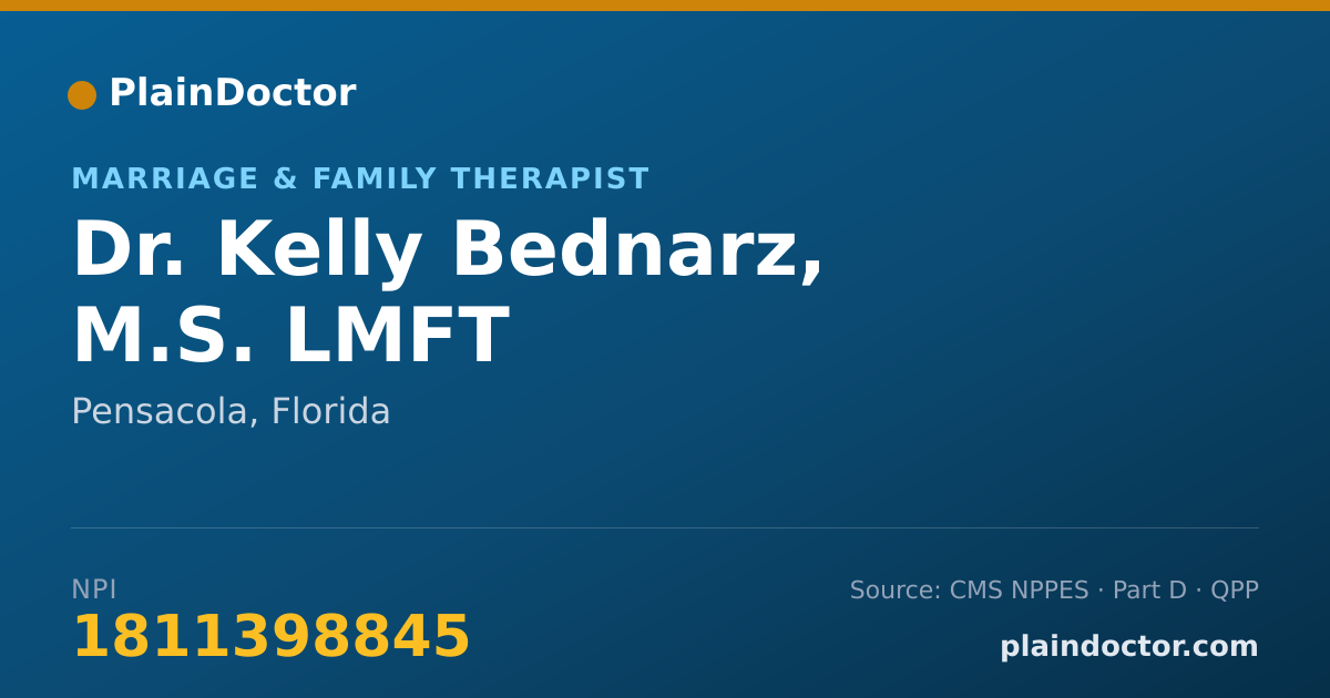 Shareable card for Kelly Bednarz, M.S. LMFT - Marriage & Family Therapist, Pensacola, FL