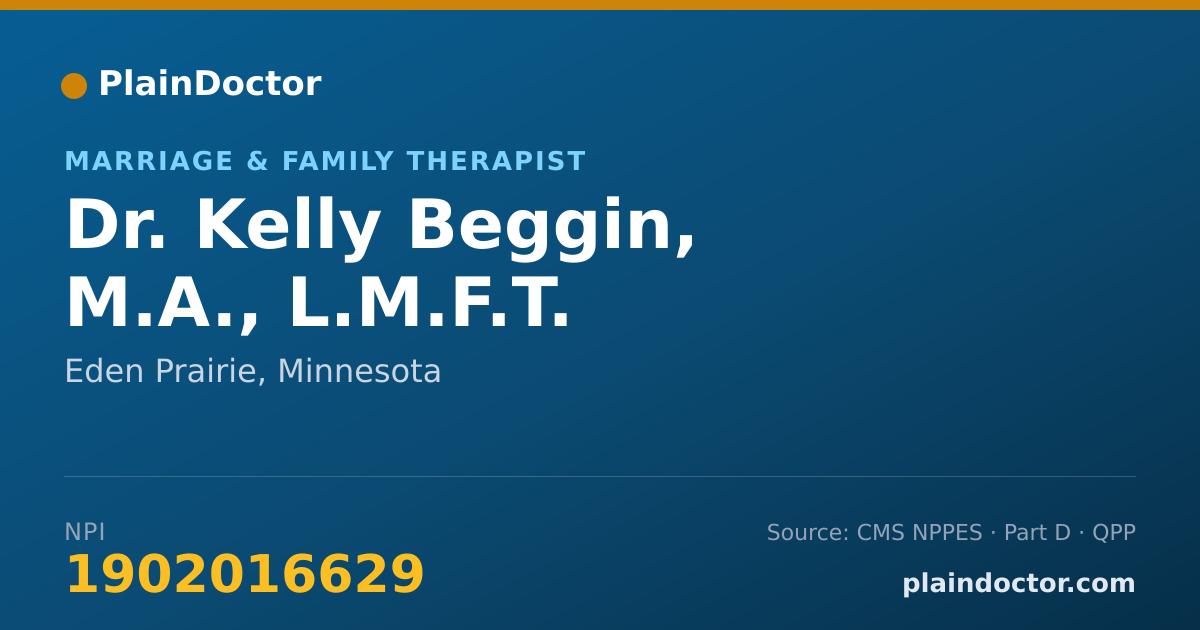 Shareable card for Kelly Beggin, M.A., L.M.F.T. - Marriage & Family Therapist, Eden Prairie, MN