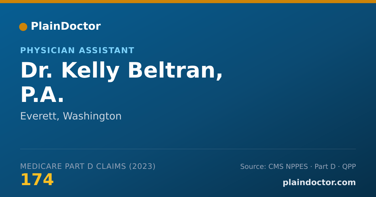 Shareable card for Kelly Beltran, P.A. - Physician Assistant, Everett, WA