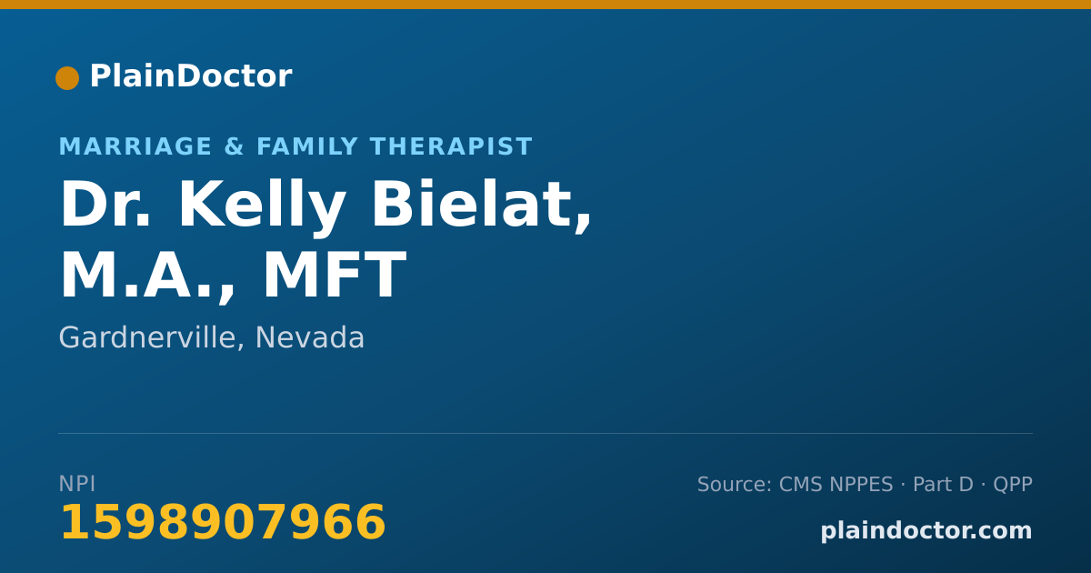 Shareable card for Kelly Bielat, M.A., MFT - Marriage & Family Therapist, Gardnerville, NV
