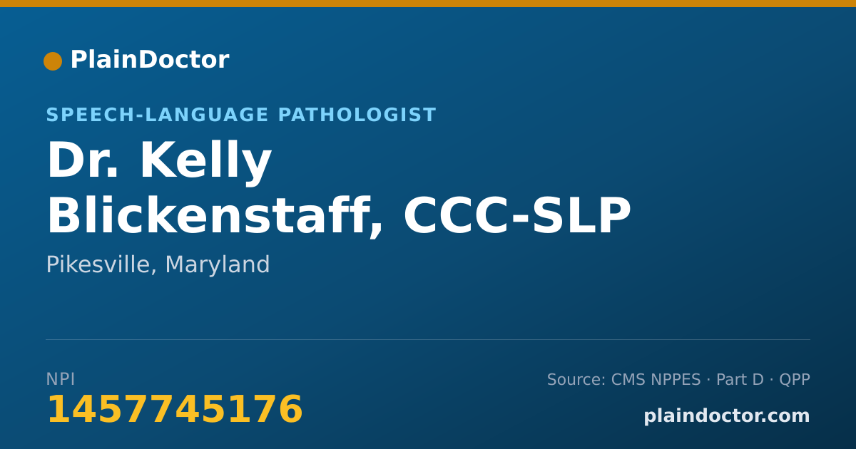 Shareable card for Kelly Blickenstaff, CCC-SLP - Speech-Language Pathologist, Pikesville, MD