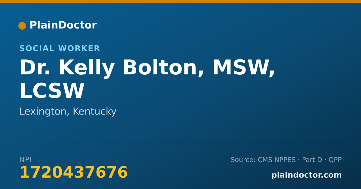 Shareable card for Kelly Bolton, MSW, LCSW - Social Worker, Lexington, KY