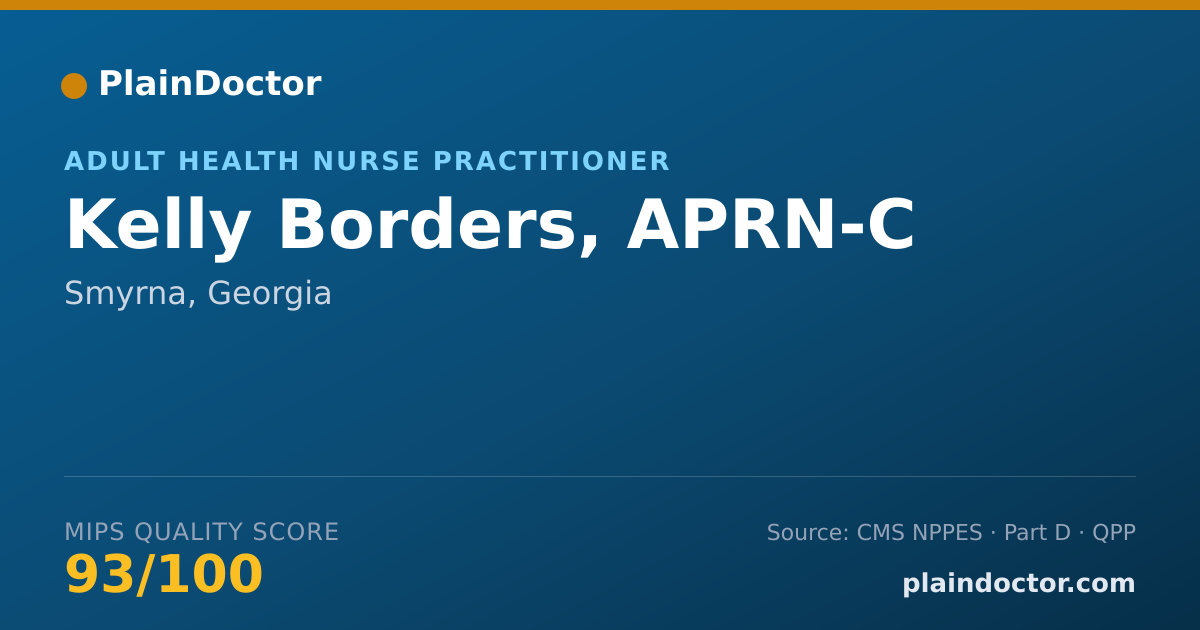 Shareable card for Kelly Borders, APRN-C - Adult Health Nurse Practitioner, Smyrna, GA