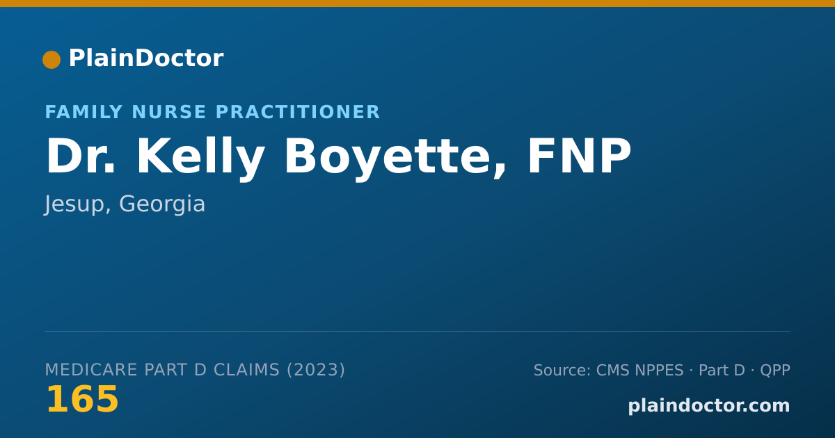 Shareable card for Kelly Boyette, FNP - Family Nurse Practitioner, Jesup, GA