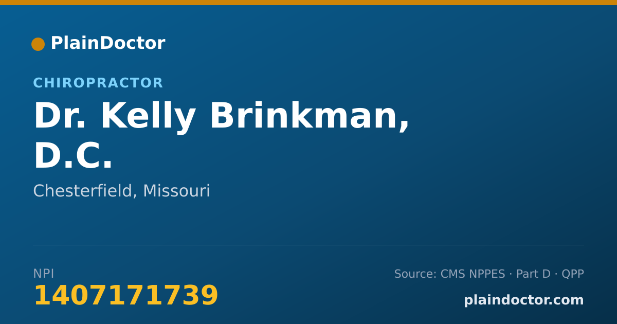 Shareable card for Kelly Brinkman, D.C. - Chiropractor, Chesterfield, MO
