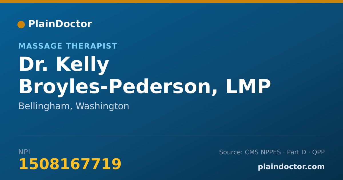 Shareable card for Kelly Broyles-Pederson, LMP - Massage Therapist, Bellingham, WA