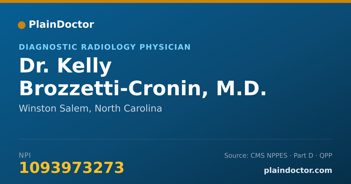 Shareable card for Kelly Brozzetti-Cronin, M.D. - Diagnostic Radiology Physician, Winston Salem, NC