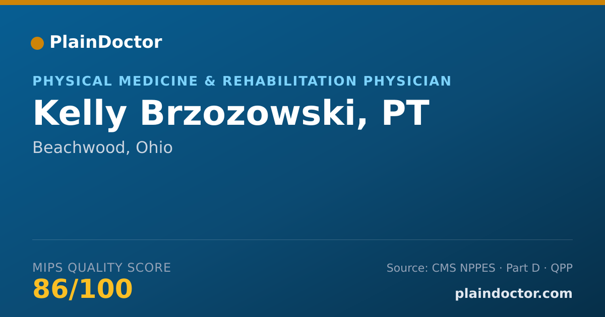 Shareable card for Kelly Brzozowski, PT - Physical Medicine & Rehabilitation Physician, Beachwood, OH