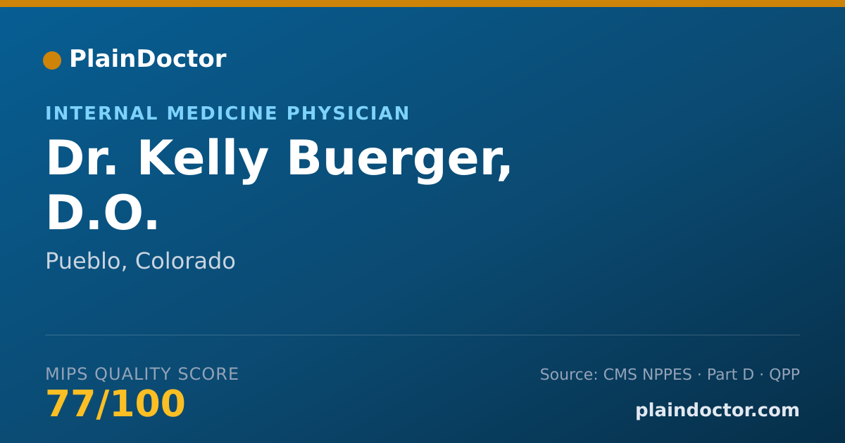 Shareable card for Kelly Buerger, D.O. - Internal Medicine Physician, Pueblo, CO