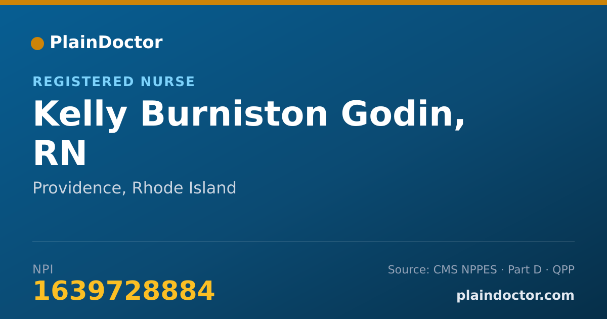 Shareable card for Kelly Burniston Godin, RN - Registered Nurse, Providence, RI