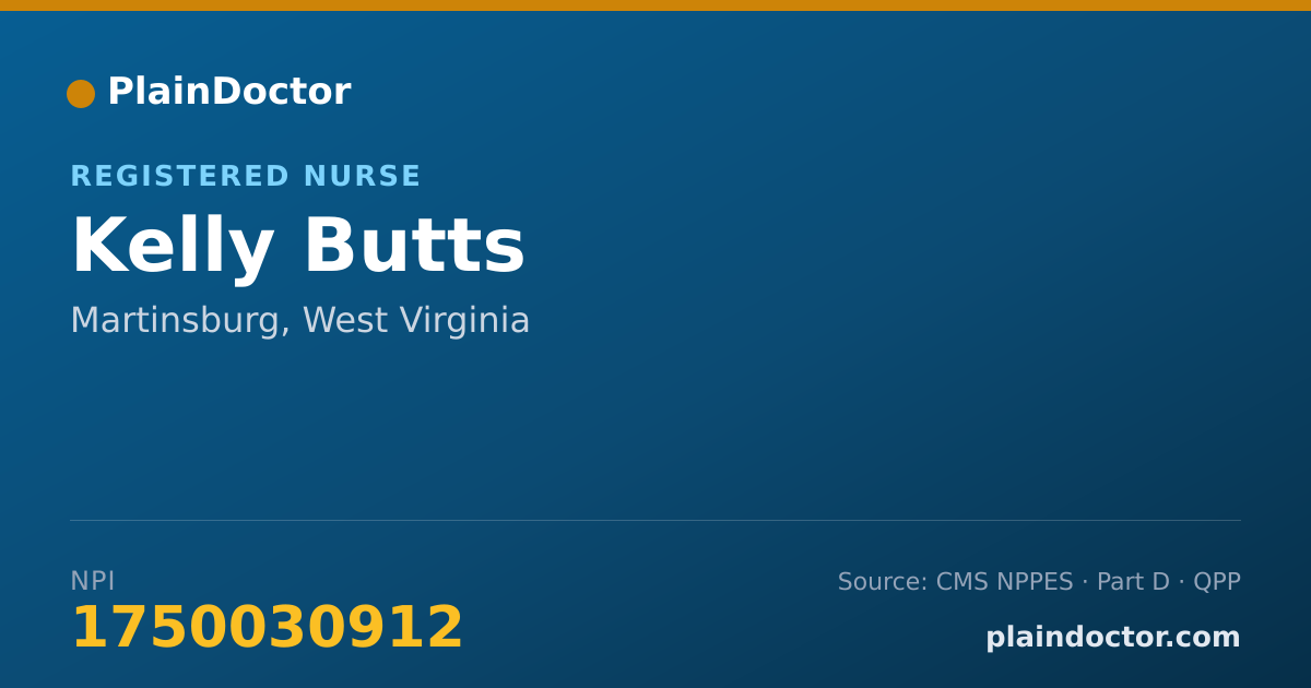 Shareable card for Kelly Butts - Registered Nurse, Martinsburg, WV