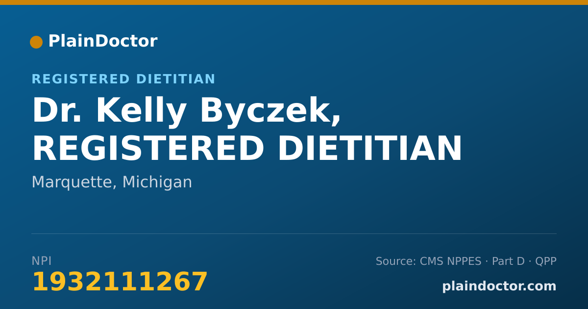 Shareable card for Kelly Byczek, REGISTERED DIETITIAN - Registered Dietitian, Marquette, MI