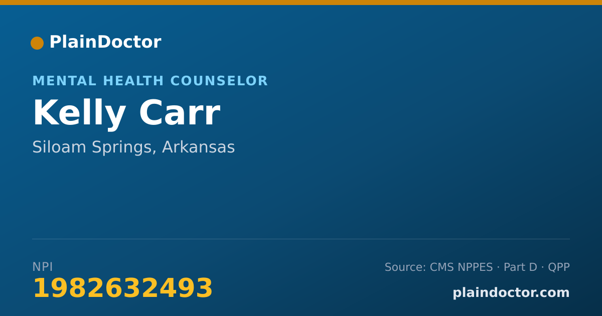 Shareable card for Kelly Carr - Mental Health Counselor, Siloam Springs, AR
