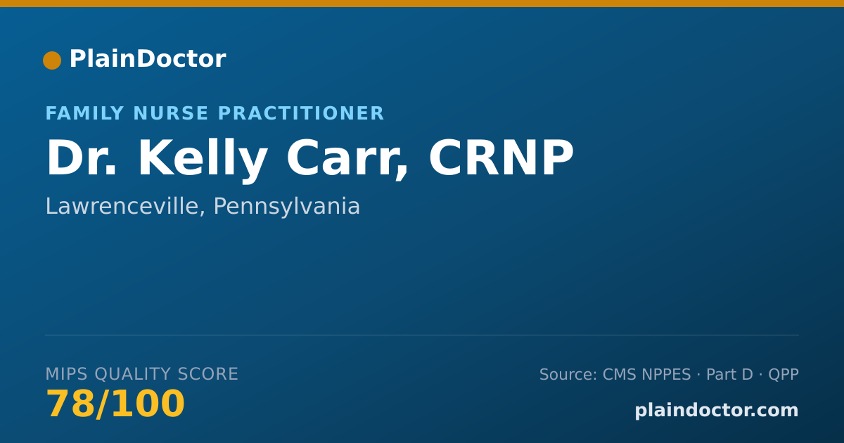 Shareable card for Kelly Carr, CRNP - Family Nurse Practitioner, Lawrenceville, PA